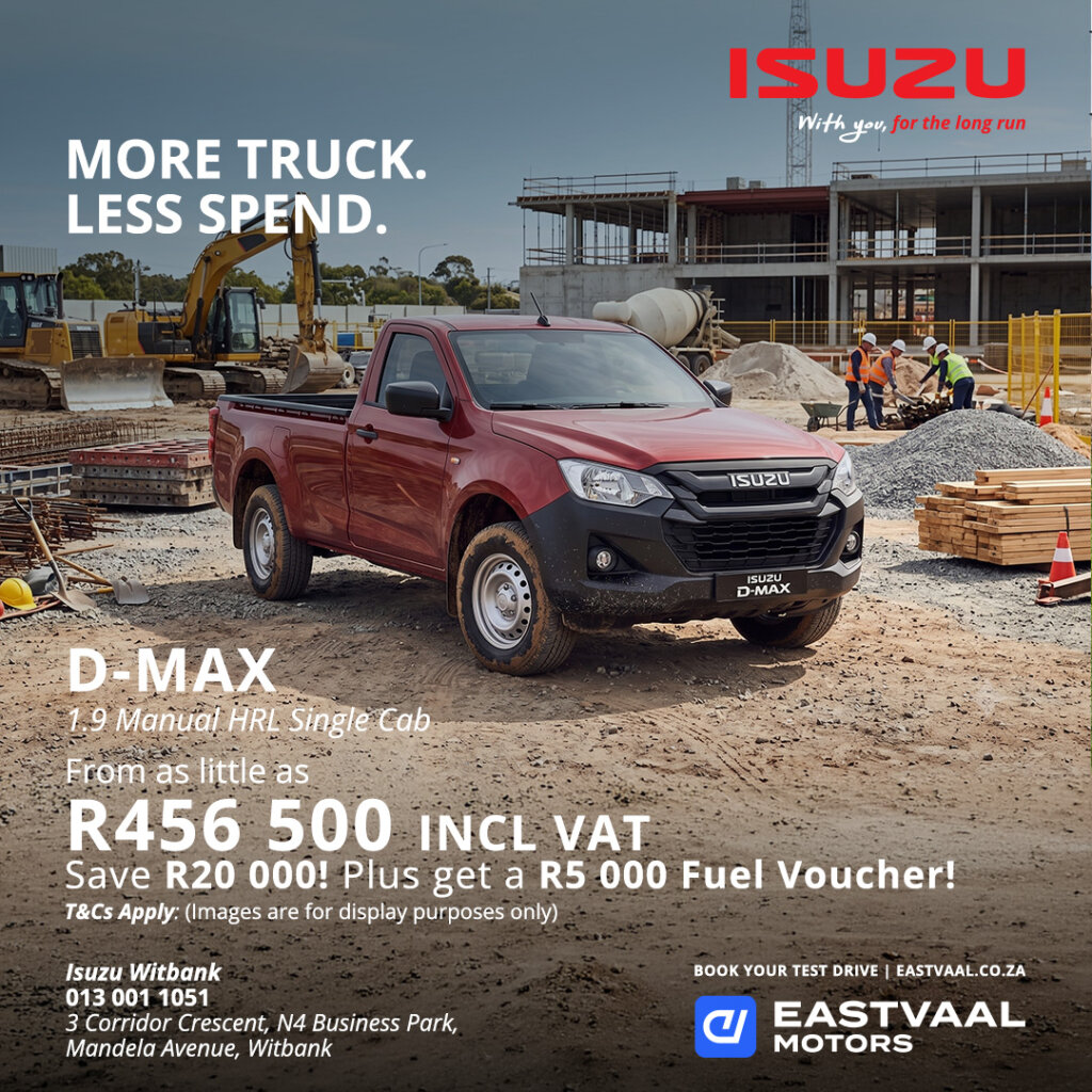 Isuzu D-Max 1.9 Manual HRL Single Cab from Eastvaal Motors