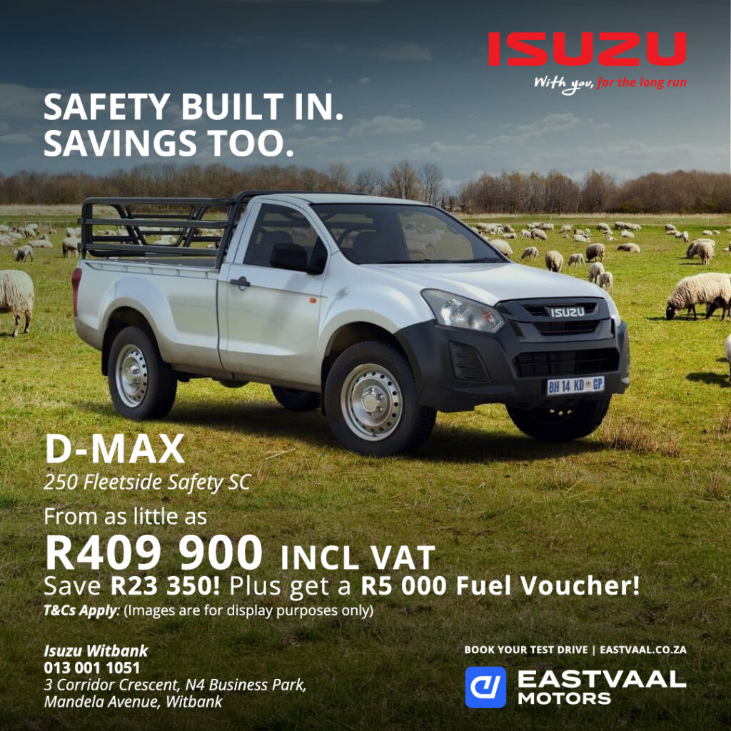 Isuzu D-Max 250 Fleetside Safety SYC from Eastvaal Motors