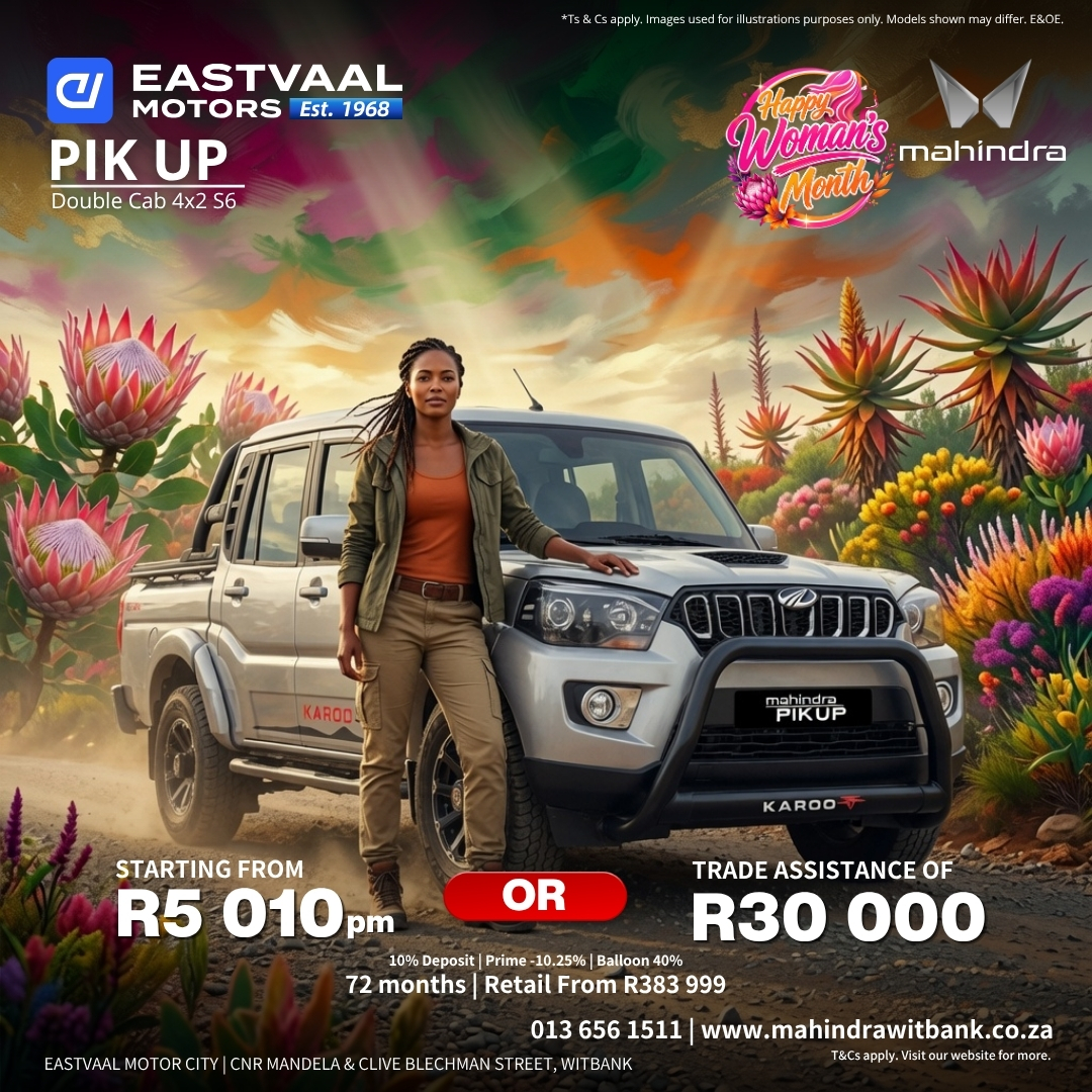 Pik Up Double Cab 4×2 S6 Built for the woman who gets things done. from Eastvaal Motor City Mahindra