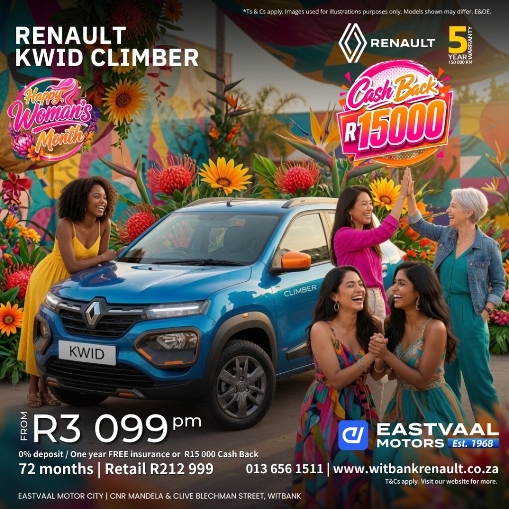 Kwid Climber – R15 000 Cash Back Fun, stylish & rewarding! from Eastvaal Motors