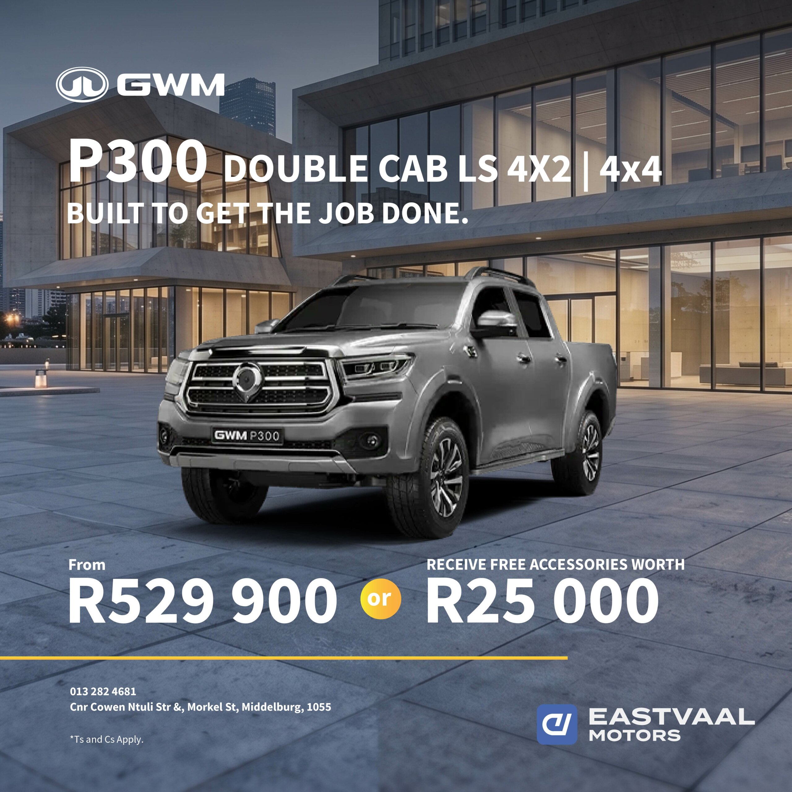 GWM P300 Double Cab LS 4×2 | 4×4 from Eastvaal Middelburg GWM