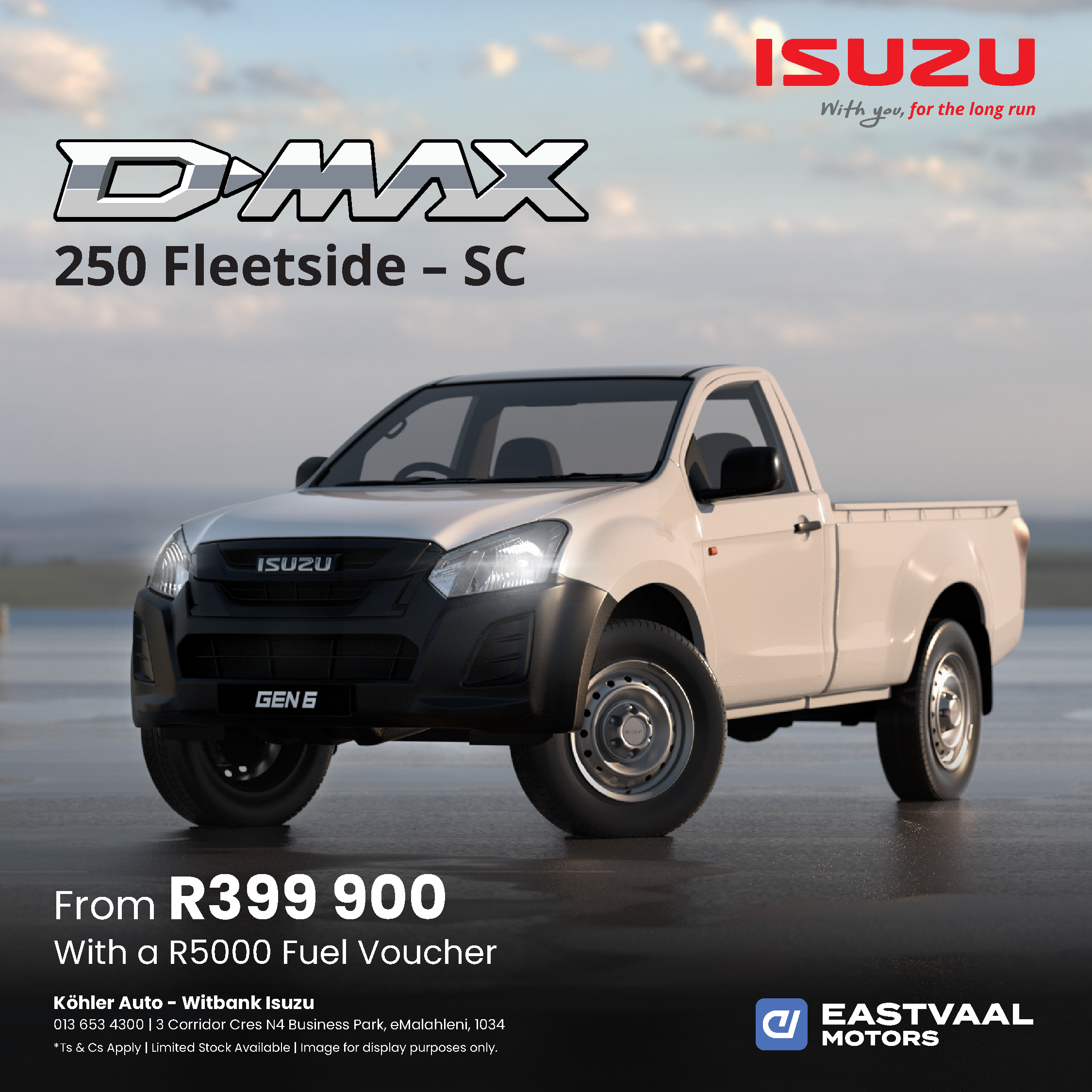 Isuzu D-Max 250 Feetside Single Cab from Köhler Auto Isuzu Witbank