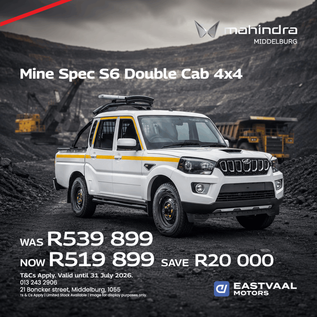 Mahindra Pik Up S6 Mine Spec Double Cab 4×4 from Eastvaal Motors