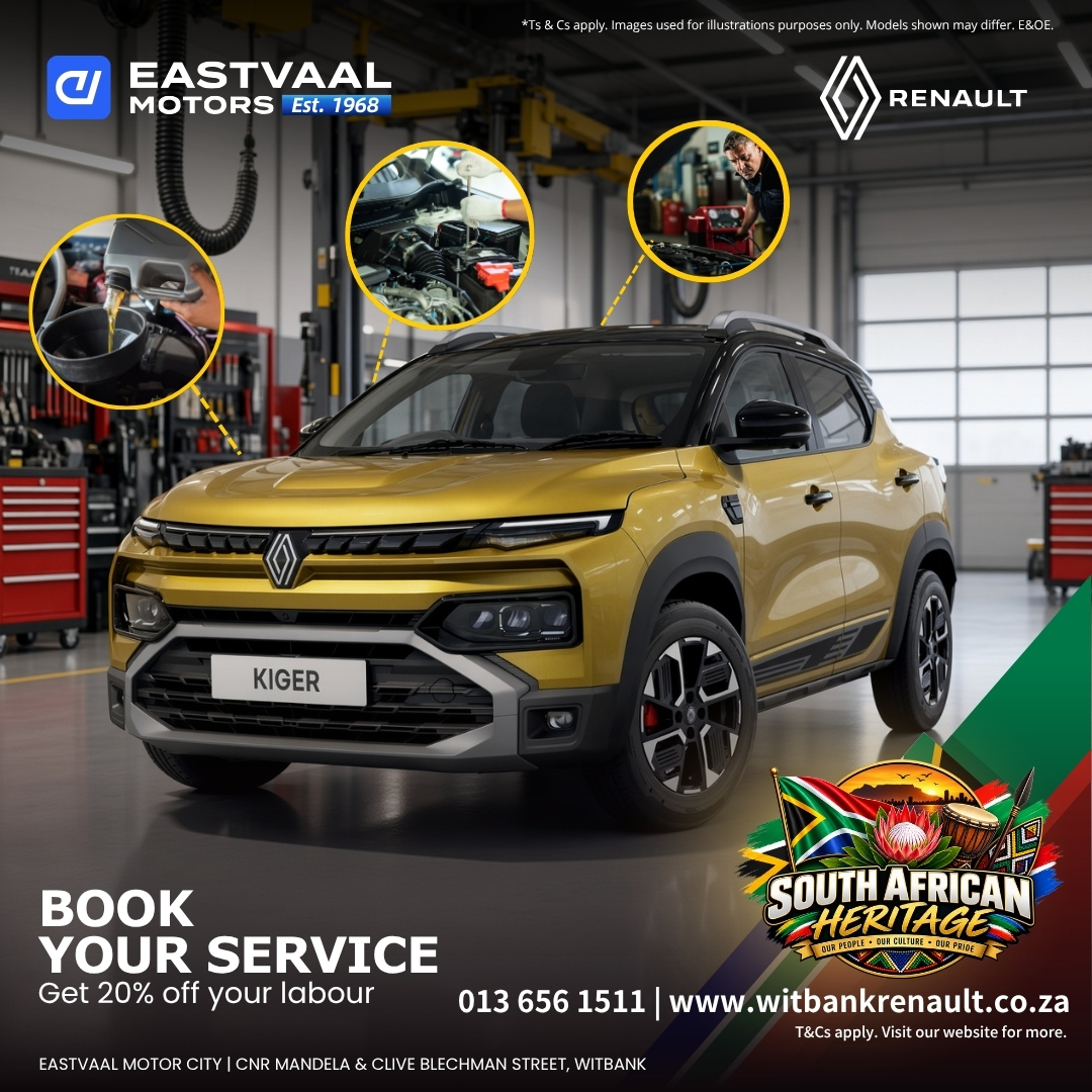🛠️ Book your Renault service from Eastvaal Motor City Witbank Renault