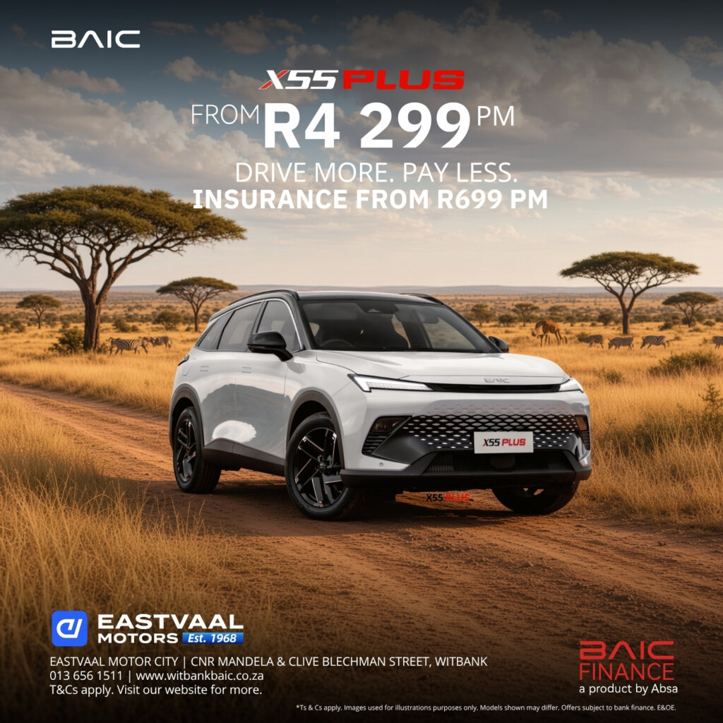 X55 Plus — R4,299 pm  Drive more. Pay less. from Eastvaal Motors