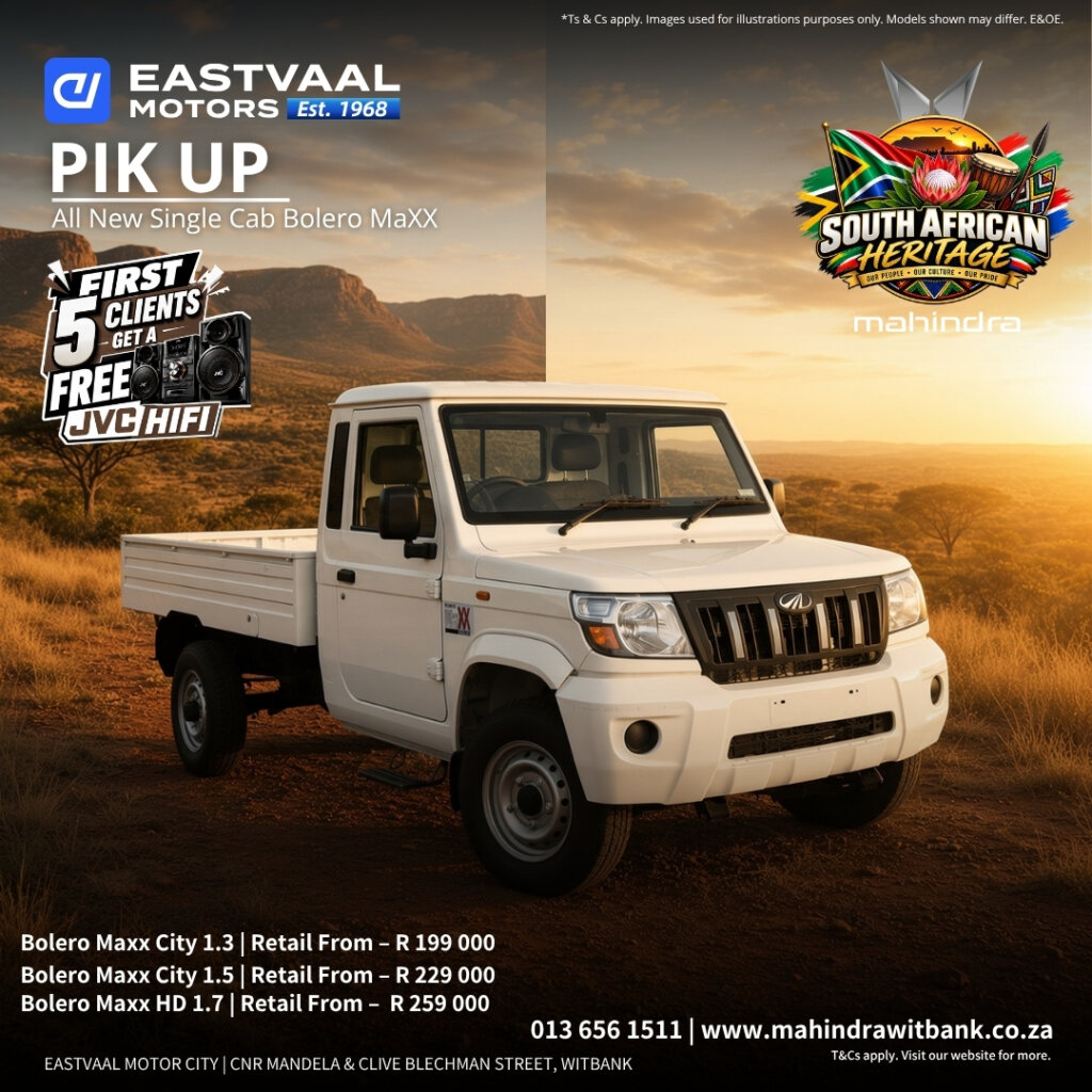 The all-new Bolero MaXX is here.  From R199 000. from Eastvaal Motors