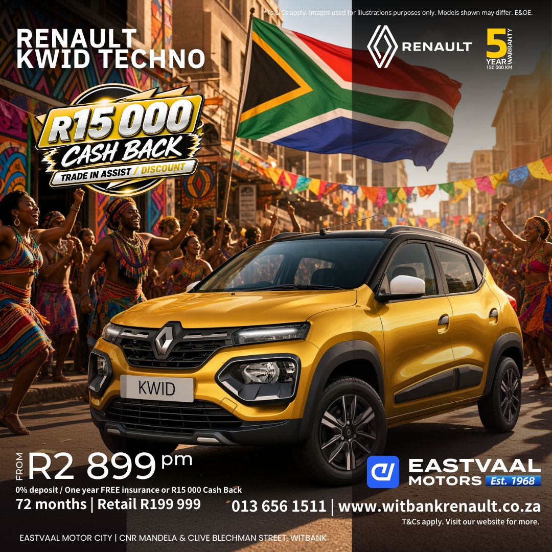 🤍 Renault Kwid from R2 799 pm from Eastvaal Motor City Witbank Renault