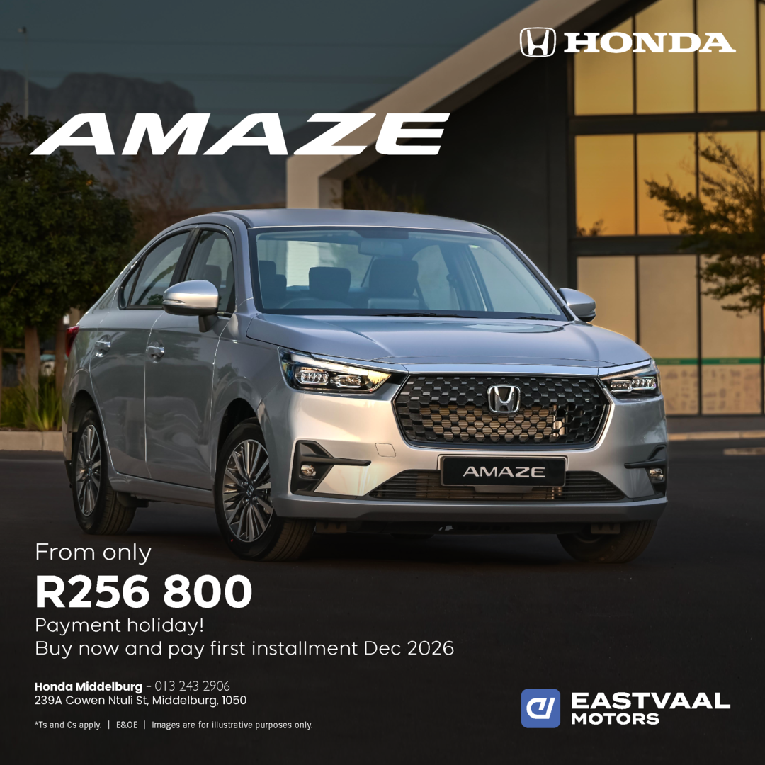 Honda Amaze Payment Holiday Special from Eastvaal Middelburg Honda
