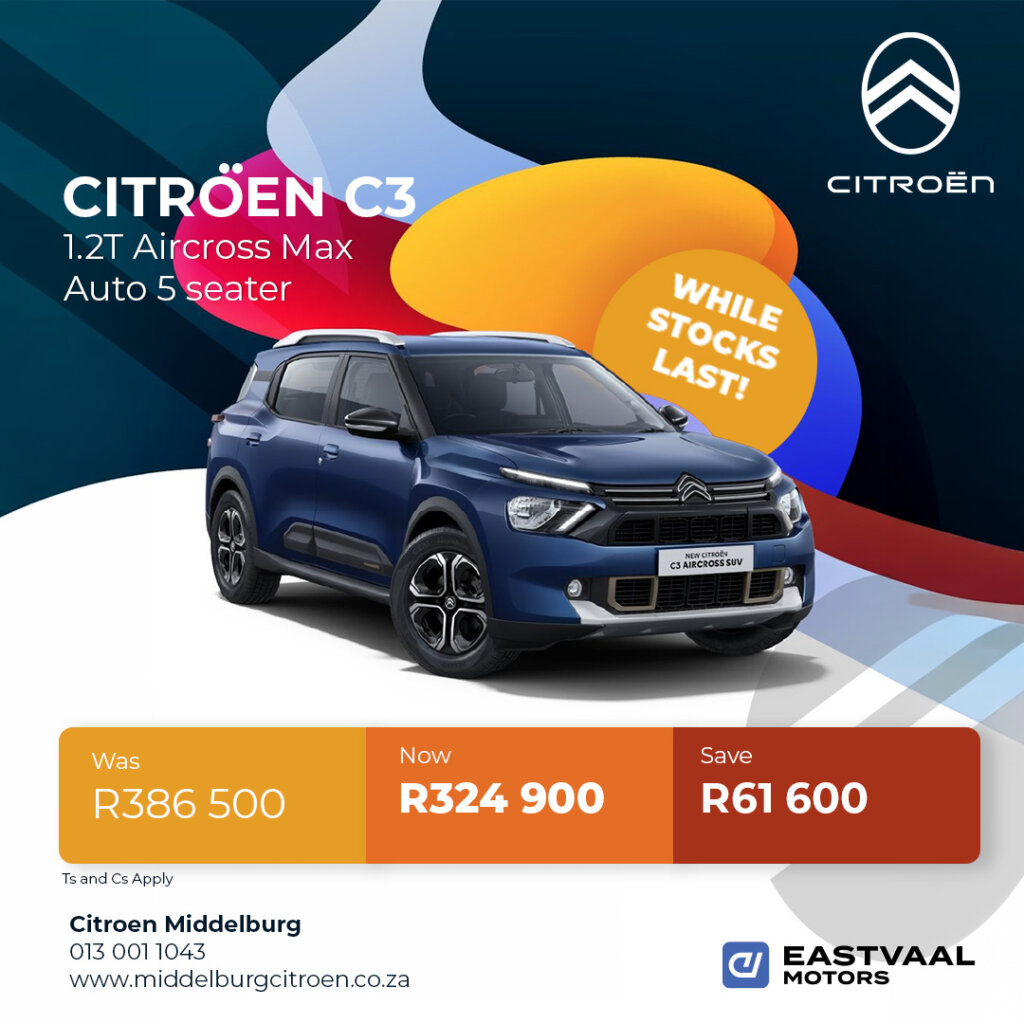 Citroen C3 1.2T Aircross Max Auto 5 Seater from Eastvaal Motors