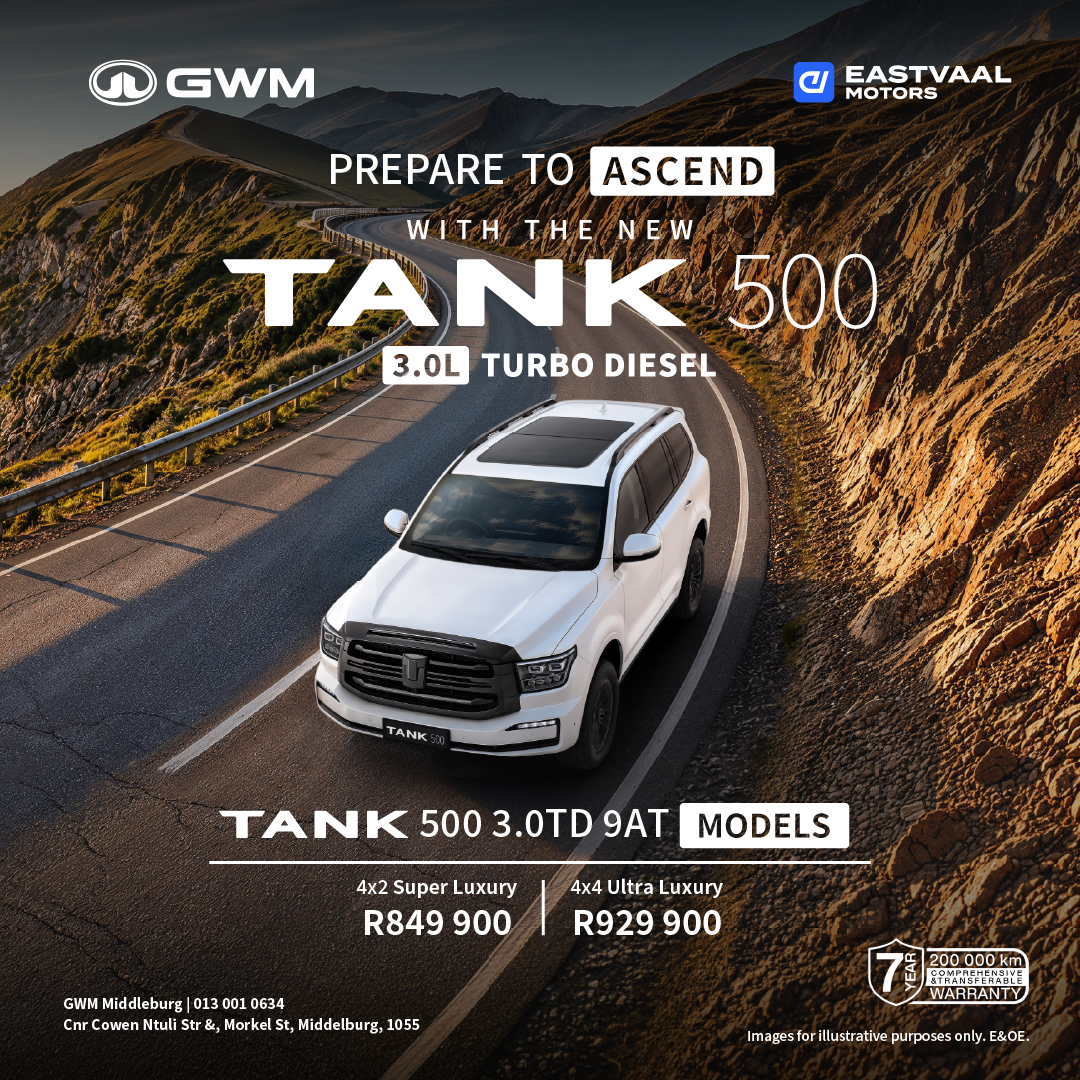 GWM Tank 500 3.0TD 9AT from Eastvaal Middelburg GWM