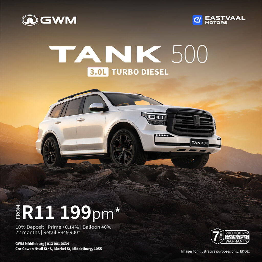 GWM Tank 500 3.0L Turbo diesel from Eastvaal Motors
