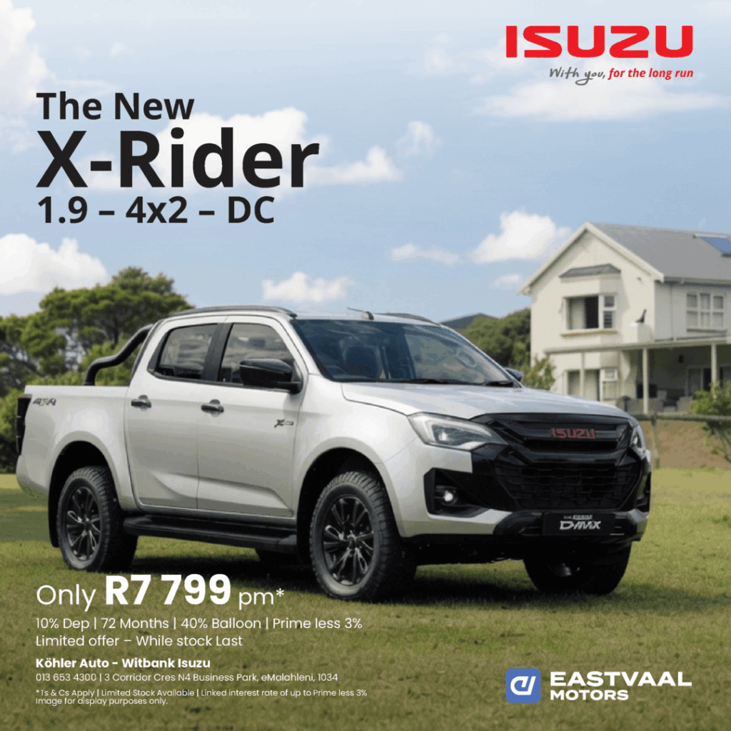 The New Isuzu D-Max X-Rider 1.9 4X2 Double Cab from Eastvaal Motors