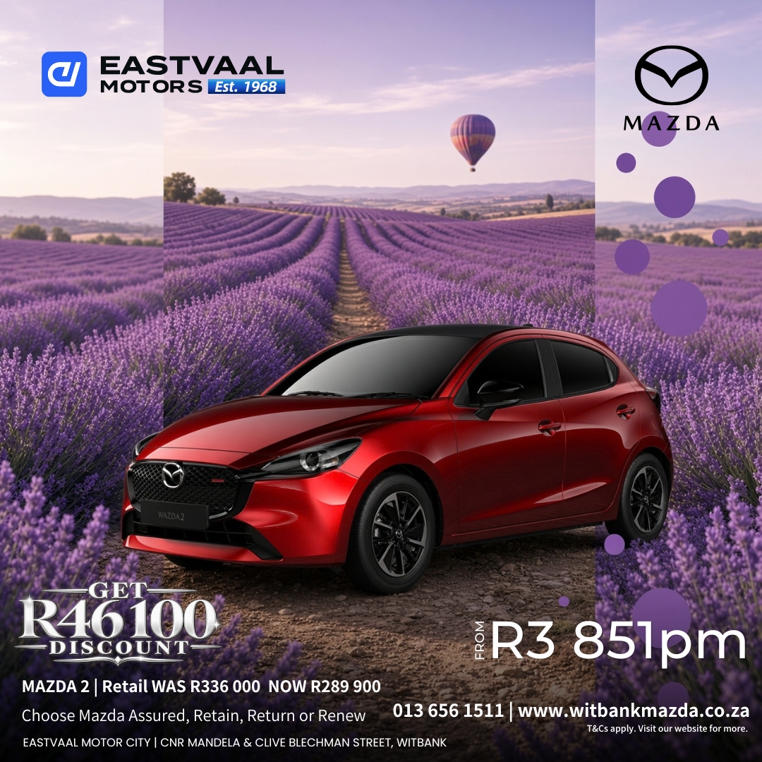 Mazda2 . Big discount. Bigger smile. from Eastvaal Motor City Witbank Mazda