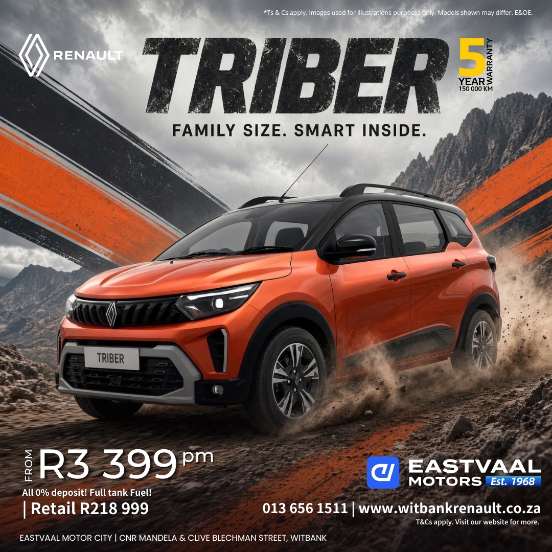 Renault Triber  Family size. Smart inside. from Eastvaal Motor City Witbank Renault