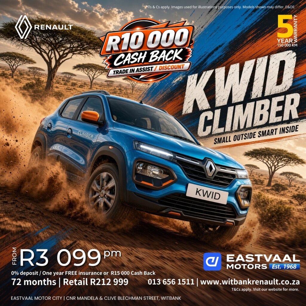 Small outside. Smart inside. Kwid Climber. from Eastvaal Motors