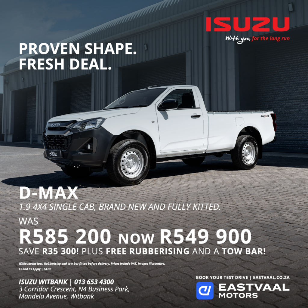 Isuzu D-Max 1.9l 4×4 single cab from Eastvaal Motors