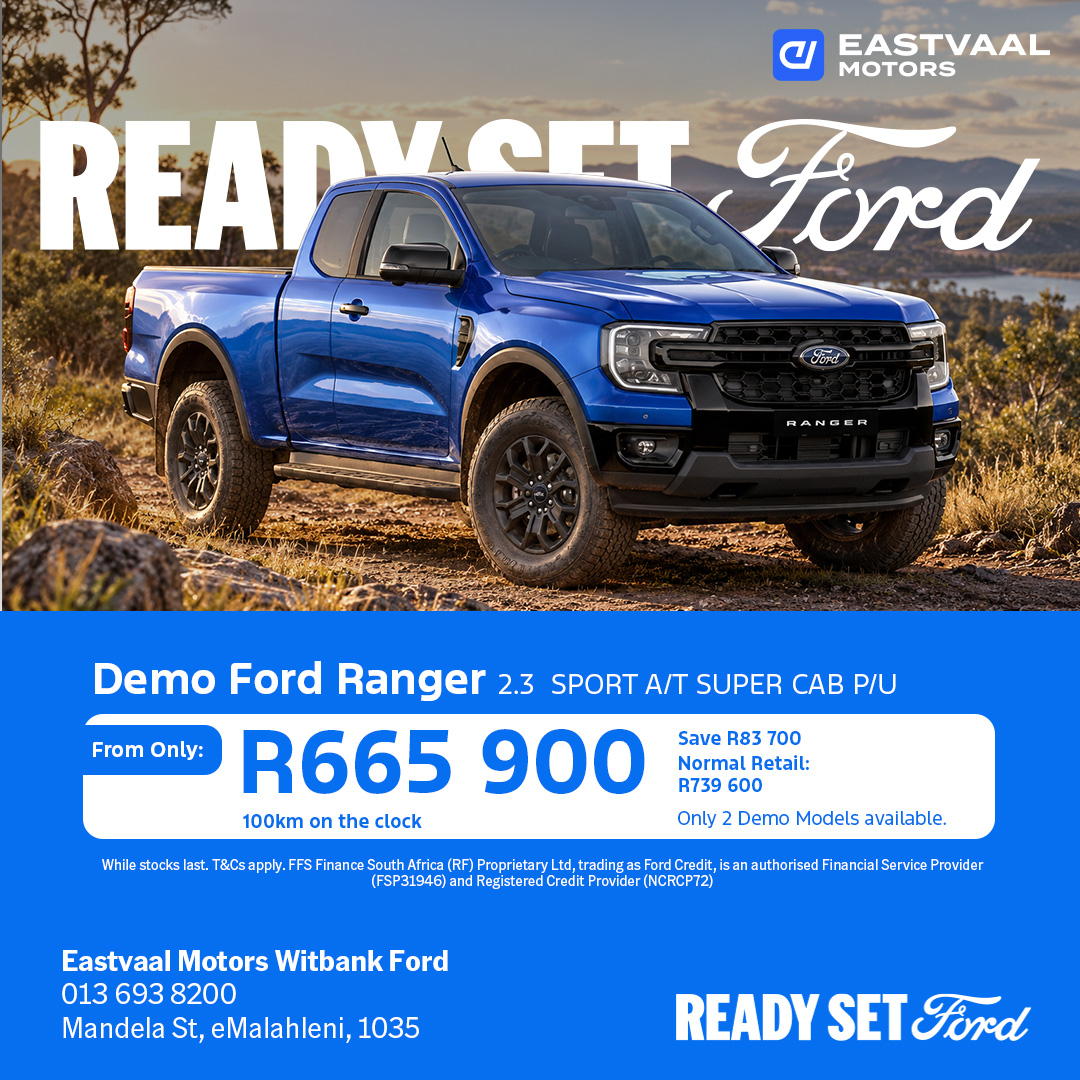 Demo Ford Ranger 2.3L Sport A/T Super cab from Eastvaal Witbank Ford