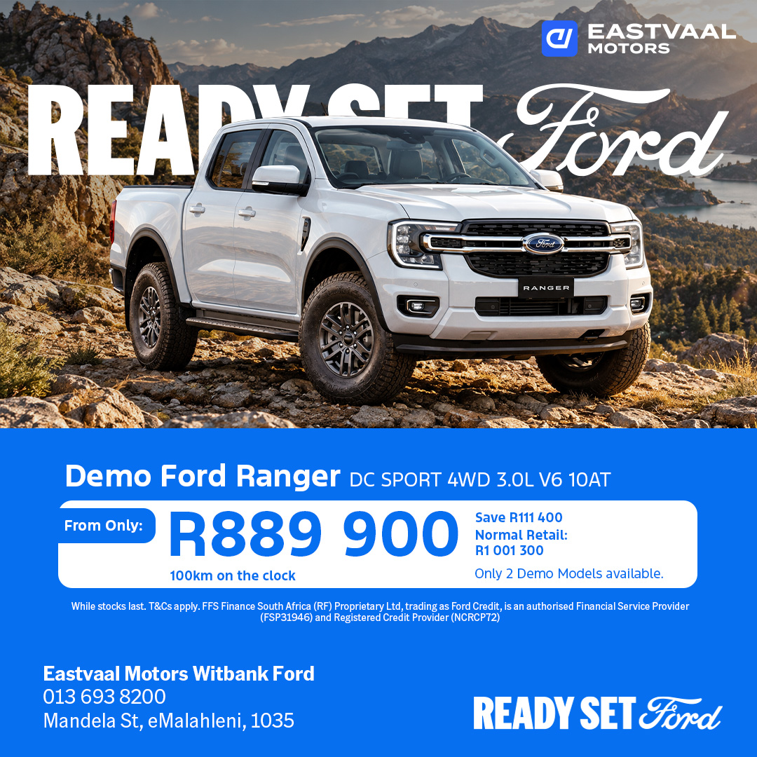 Demo Ford Ranger DC Sport 4WD 3.0L V6 10AT from Eastvaal Witbank Ford