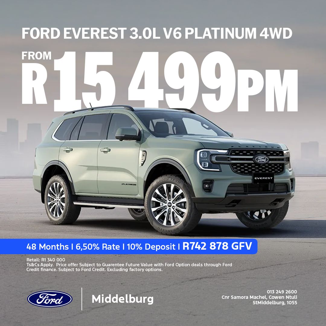 Ford Everest 3.0L V6 platinum 4wd from Eastvaal Middelburg Ford